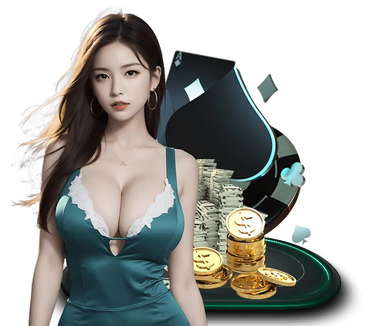 Dealer xinh đẹp đang chia bài trong sòng bạc trực tuyến 97WIN9